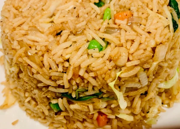 Singapore Veggie Fried Rice - Vegan